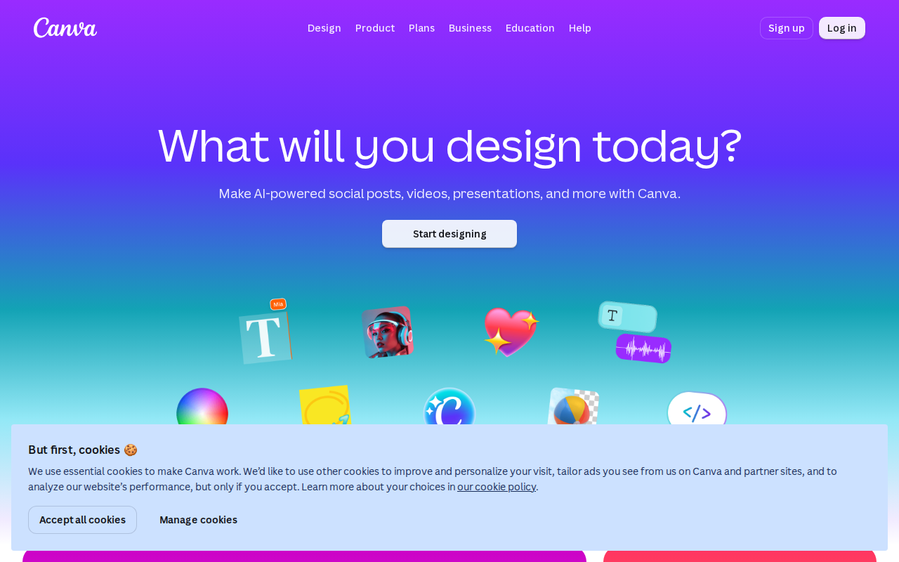 Canvaでホームページ作成｜Canva Websitesの料金・機能・注意点の公式サイトスクリーンショット