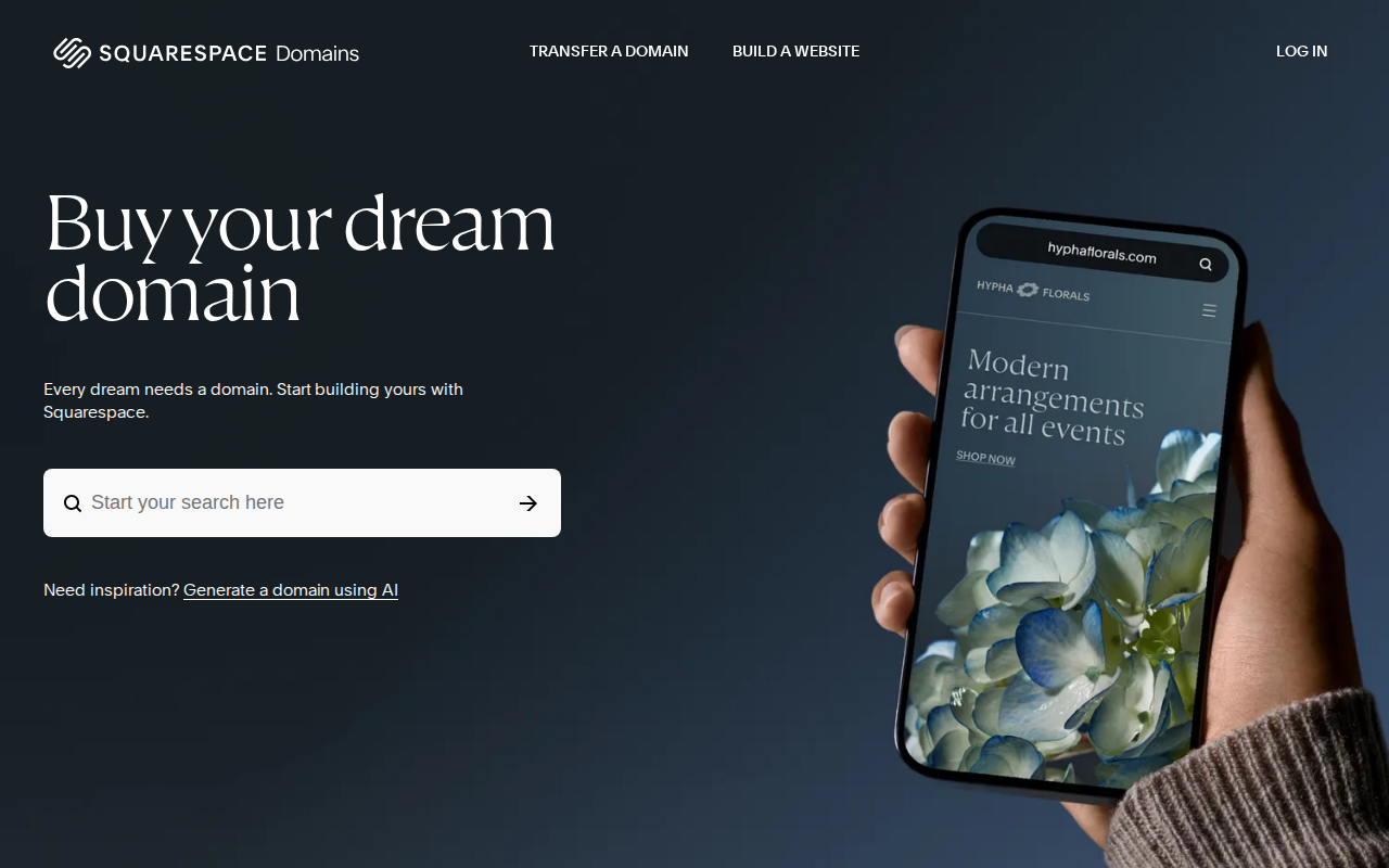 Google Domainsはサービス終了。移管先Squarespace Domainsの実態を解説の公式サイトスクリーンショット