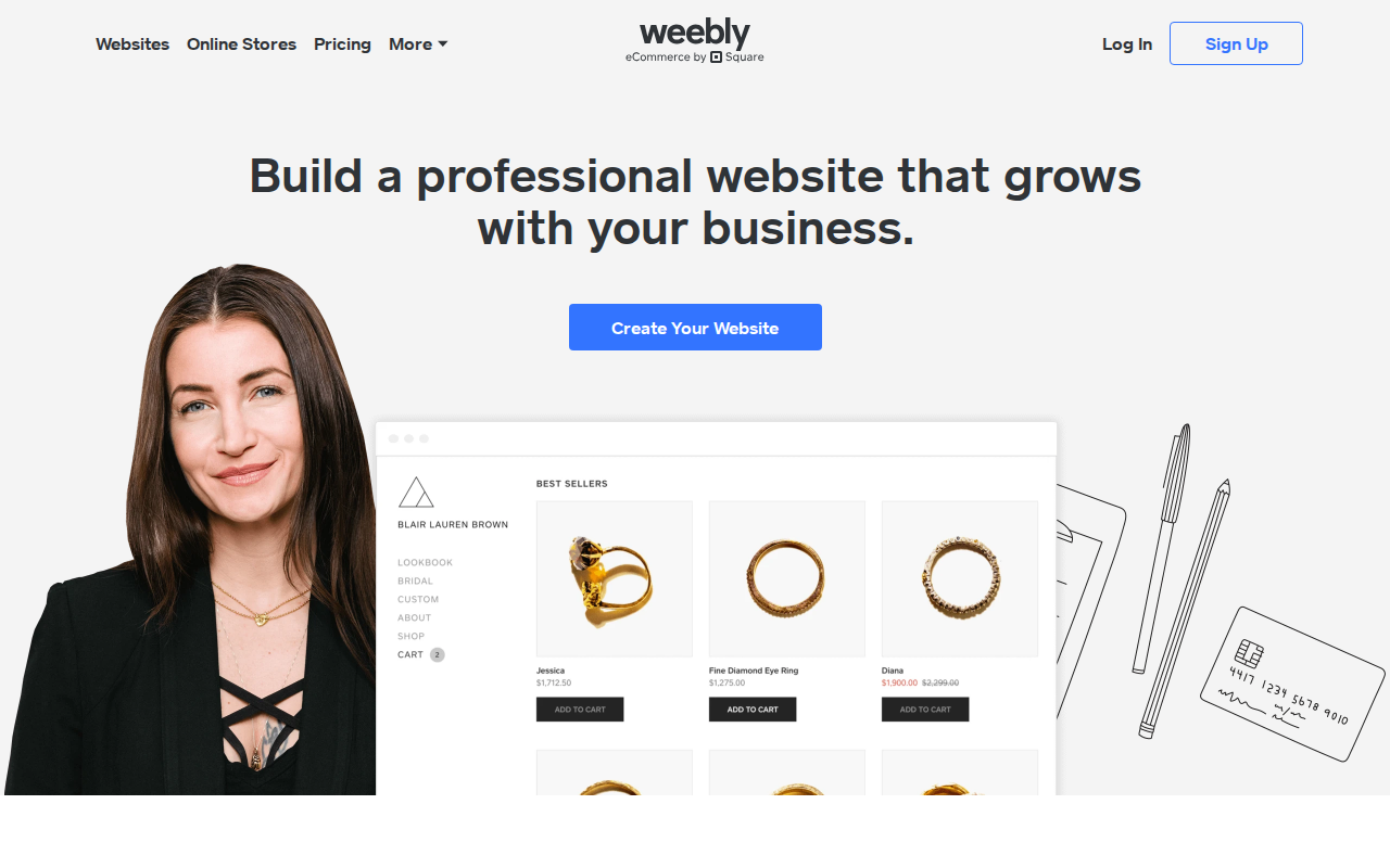 Weeblyの評判・料金・メリットデメリットの公式サイトスクリーンショット
